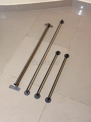Set of 4 Stainless Steel Wall-Mounted Towel Bars / Rails