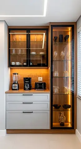 Modern bar  Cabinet and Display Unit with Built-in Lighting
