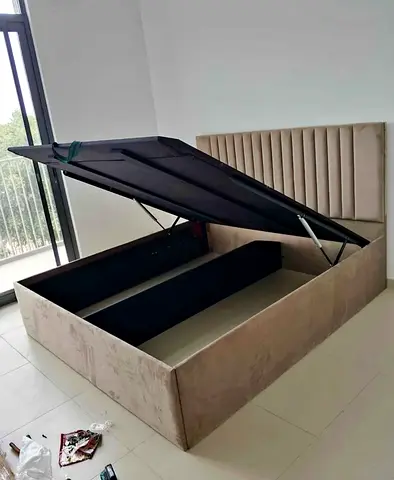 New Queen size bed hydraulic storage bed frame strong Queen bed hydraulic storage bed