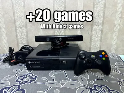 Xbox 360+20 games+Kinect+controller+Power supply