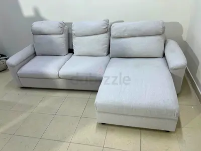 Ikea Lidhult L shape sofa bed under storage space and mattress