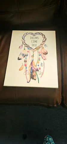 Dreams Come True Feather Dreamcatcher Wall Art Canvas