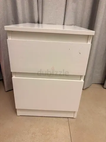 White 2-Drawer Bedside Table / Nightstand - Simple Modern Design Ikea Kullen