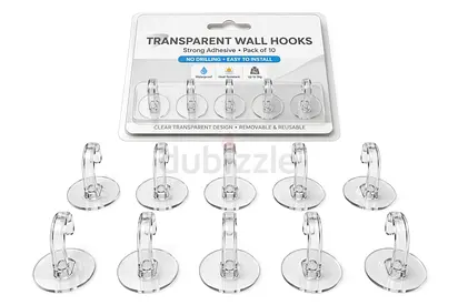 *Transparent Wall Hooks - Strong Adhesive Hooks - No Drilling*