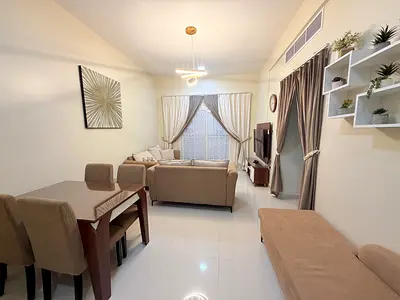 أفخم و أرقى شقة غرفة و صالة مفروشة بالكامل سوبر ديلوكس للإيجار الشهري في عجمان ✔️ شامل الفواتير و الإنترنت ⚡📶 فرش فاخر