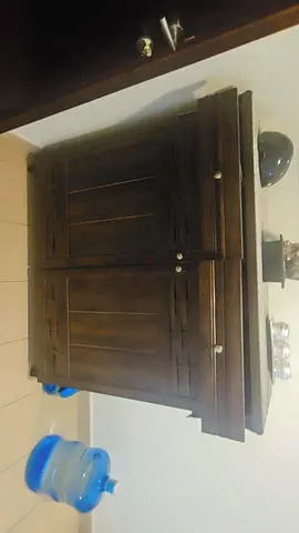 Solid dark wood storage cabinet / sideboard in good condition