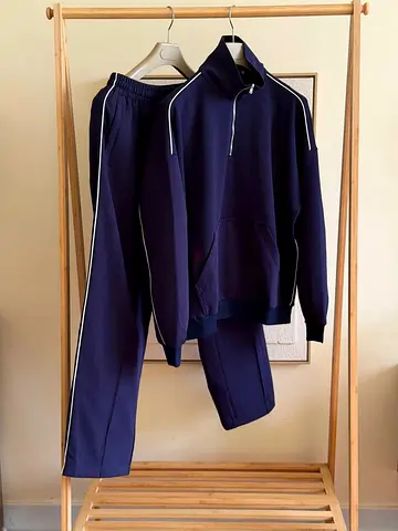 Gucci Navy Blue Tracksuit Set with Contrast Piping