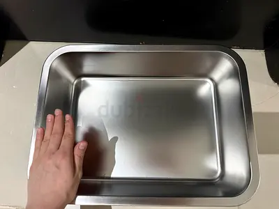 Stainless steel litter box for kitten training and long car rides