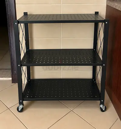 3-Tier Metal Storage Rack with Wheels