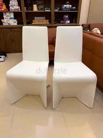 x2 CATTELAN ITALIA Patricia chairs white genuine leather luxury Italian designer W51 D58 H95 cm
