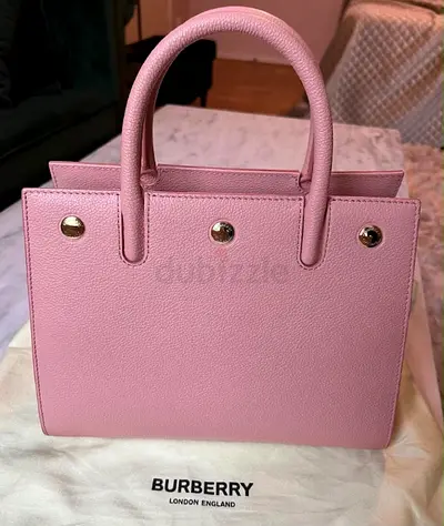 Burberry Small Title Grained Leather Bag Pink