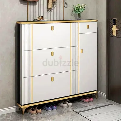 BRAND NEW Box-Packed Wooden Shoe Rack – Grey/White – 2 Sizes – Free Delivery UAE