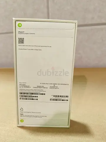 iPhone 17 (sealed box) - Original Apple packaging. Active.