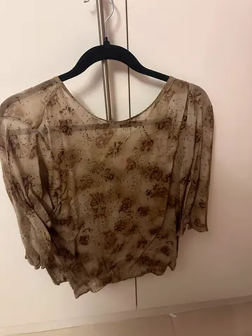 Lightweight floral chiffon women's blouse, size M
