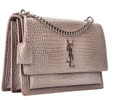 Saint Laurent YSL Sunset Crocodile Embossed Bag