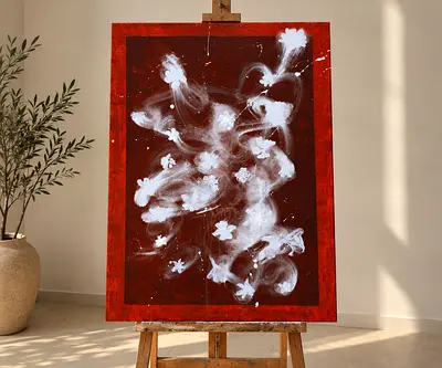 Original one-of-a-kind abstract artwork, hand-painted in Dubai.