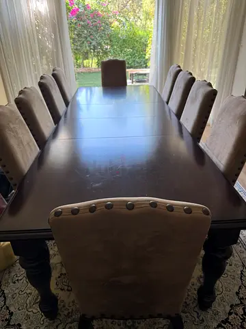 Pottery Barn Extendable Dining Table + 10 Chairs + Matching Sideboard