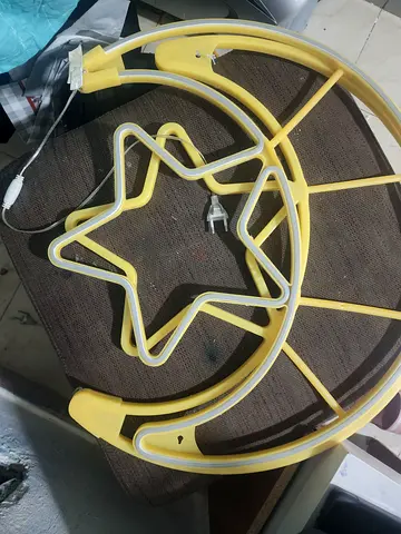 2pcs Yellow LED Decorative Neon Light (Star & Semi-circle) - Used