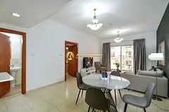 Furnished 1BR | Florence 1 JVC | Balcony & City Views
