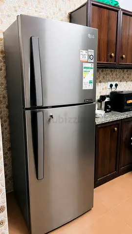 LG Top Freezer Refrigerator - 2-Door Stainless Steel, Good Condition