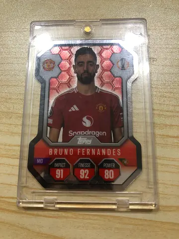 Bruno Fernandes Manchester United Topps Trading Card in Protective Case negotiable