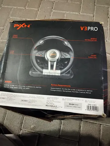 PXN V3 Racing Wheel with Pedals and Gear Shifter - PC/PS3/PS4/Xbox One/Switch Compatible