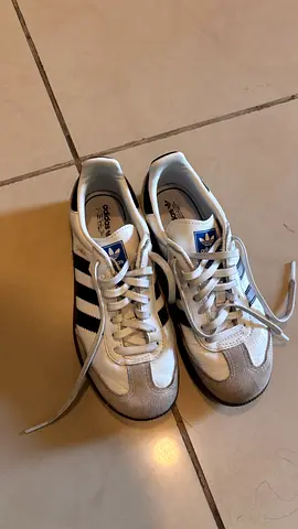 Adidas Sambas White leather sneakers - gently used, size label shown