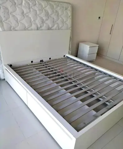 Ikea king size bed with mattress and storage drawers