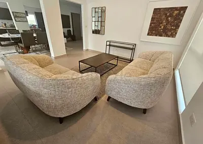 Modern Two-Piece Fabric Sofa Set 5 seater