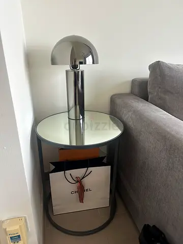 Modern Round Mirrored Side Table – Great Condition