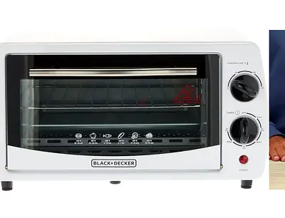 BLACK+DECKER 800W 9L Toaster Oven, 90-230° Temp Setting Double Grill With Convection, Double Glass D