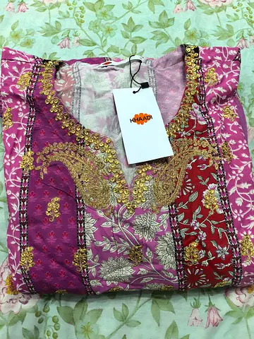 Khaadi Embroidered Purple Kurta with gharara embroidered rawsilk- Brand New with Tags 14 large