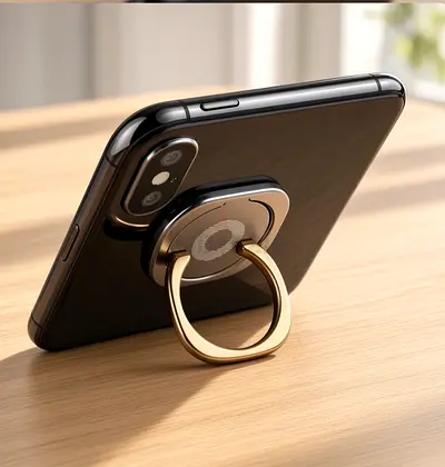 360° Metal Finger Ring Phone Holder - Slim Grip & Kickstand