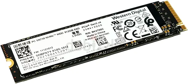 Western Digital PC SN730 512GB NVMe M.2 SSD — Good Condition