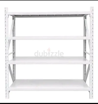 Heavy Duty 4-Tier Metal Storage Shelving Unit - White