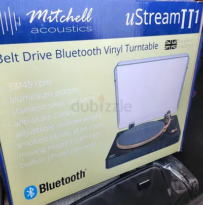 Mitchell Acoustics uStream TT1 Belt Drive Bluetooth Vinyl Turntable (Boxed) Original price 1300 aed.