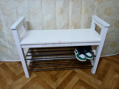 Ikea hemnes shoe bench with metal racks - small entryway seat