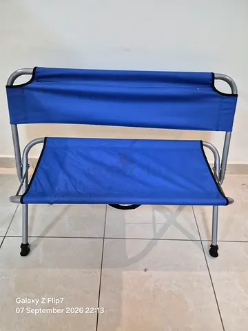 Foldable Double Seater Outdoor Bench / Camping Chair - Blue