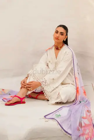 Sana safinaz unstitched White lawn embroidered Pakistani dress