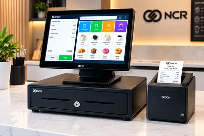 NCR POS System with Epson Receipt Printer and Cash Drawer - Ready to Use