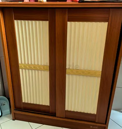 Warm Wood 2-Door Shoe / Storage Cabinet