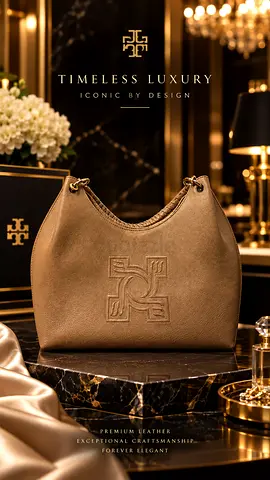 Branded Brown leather women's shoulder bag - embossed logo, excellent condition