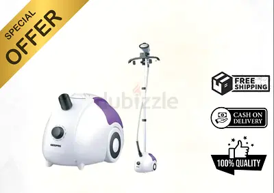 Geepas Garment Steamer 2000W - 1.8L Tank, 11-Position Adjustable Pole