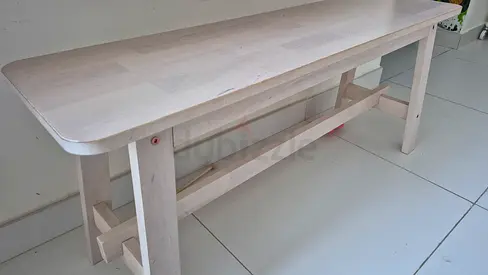 IKEA Solid White Wooden Bench x 2