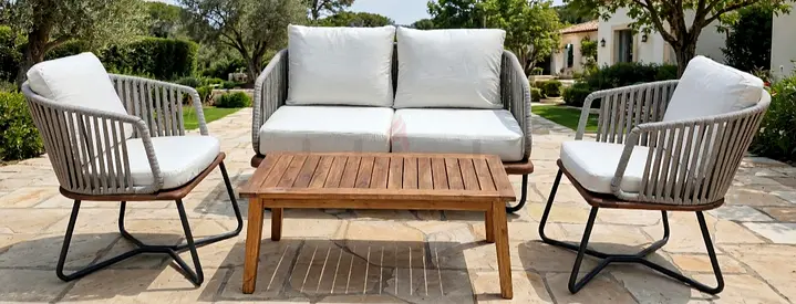 TEAK WOOD WITH POWDER COATED ALMUNIUM BRAND EBARZA