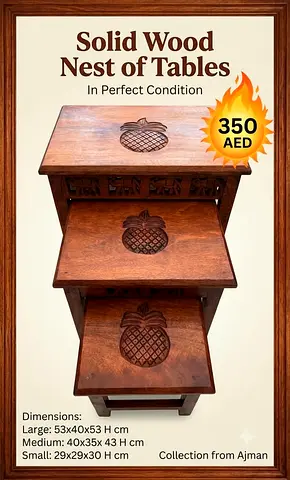 Solid wood nest of tables