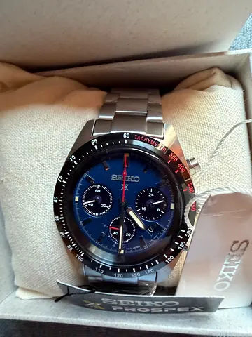 Seiko Chronograph Men's Watch - Stainless Steel, Blue Dial