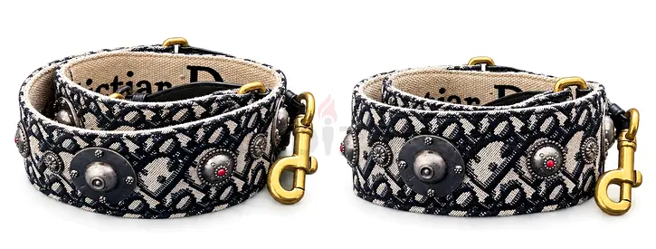 Christian Dior Vintage Oblique Medallion Bag Strap – Navy Blue