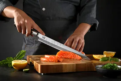 Chef's slicing knife - used, sharp Japanese-style yanagiba