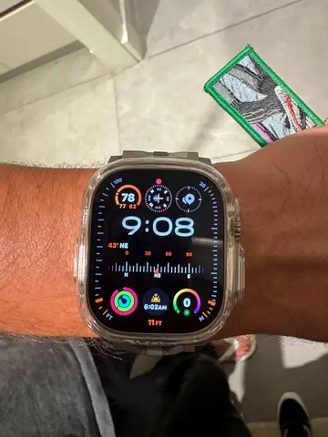 Apple Watch (series-style) in clear case - wearable smartwatch